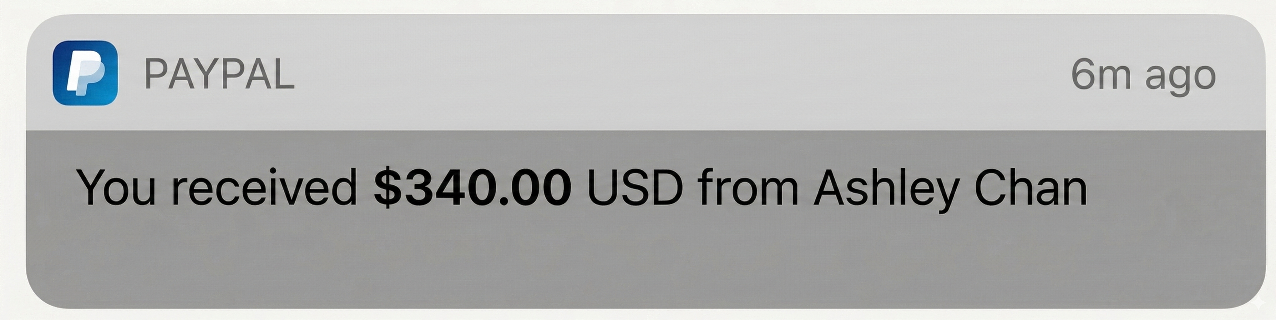 Payment notification preview showing automated client billing