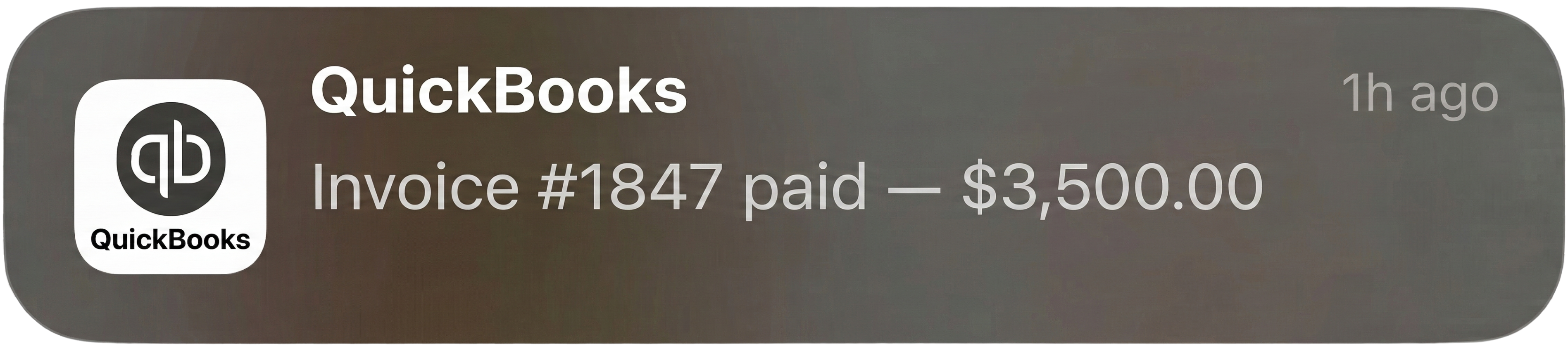 Payment notification preview showing automated client billing