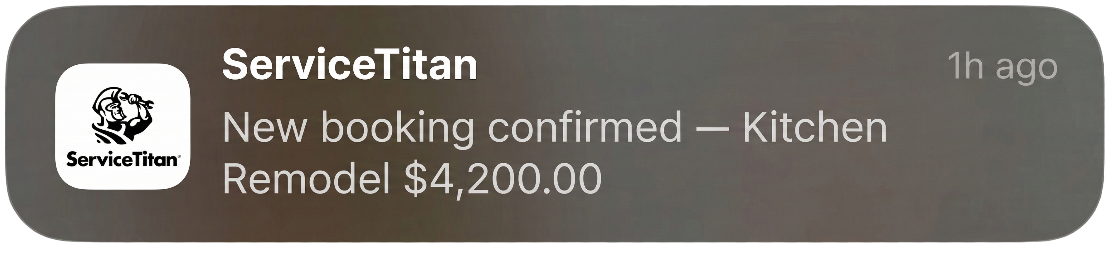 Payment notification preview showing automated client billing