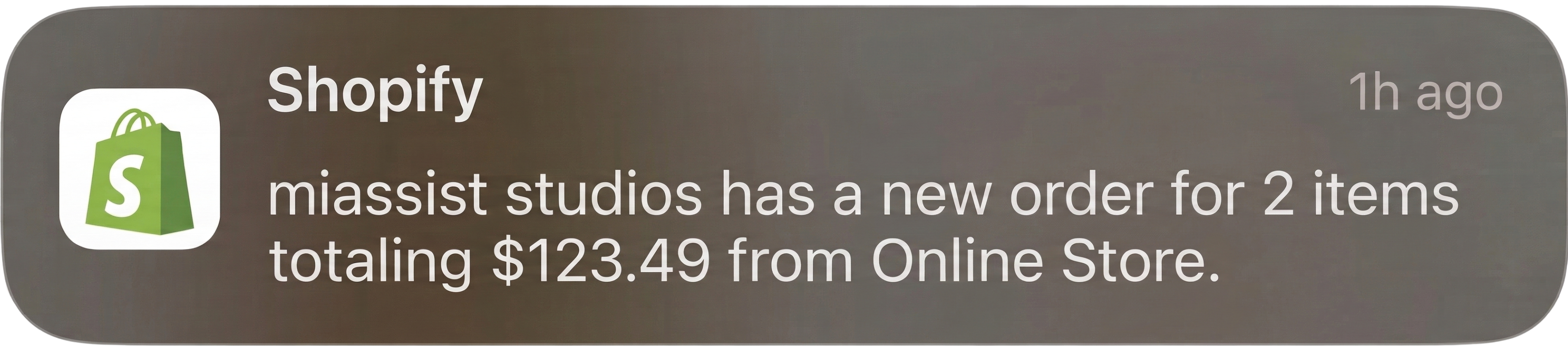 Payment notification preview showing automated client billing
